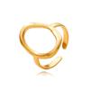Women's Open Baroque Oval Geometric Ring In Stainless Steel