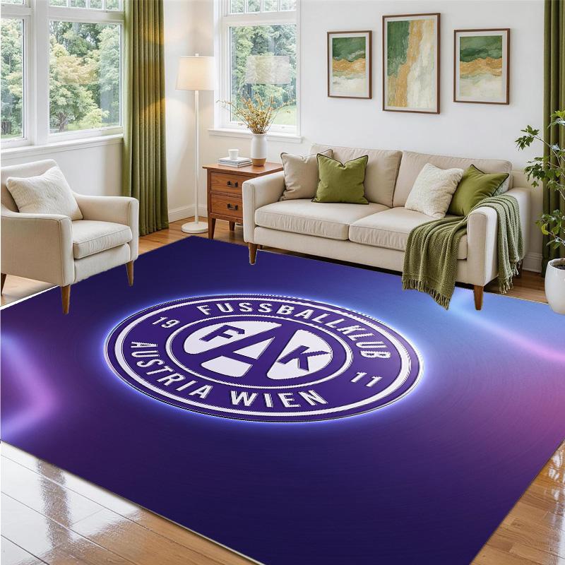 Austria Wien FC Design Crystal Velvet Rug Soft Decorative Mat for Bedroom Entrance