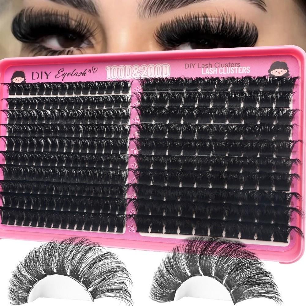 100D+200D Density False Eyelashes High Simulation Fluffy Eyelash Extension for Women