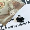 Elegant Black Swan Brooch: Exquisite Women's Pin for Suit Jackets
