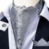 Ascot Tie for Men Gold Ring Novelty Paisley Ascot Tie Silk Cravat Hanky Cufflinks Set Dibangu