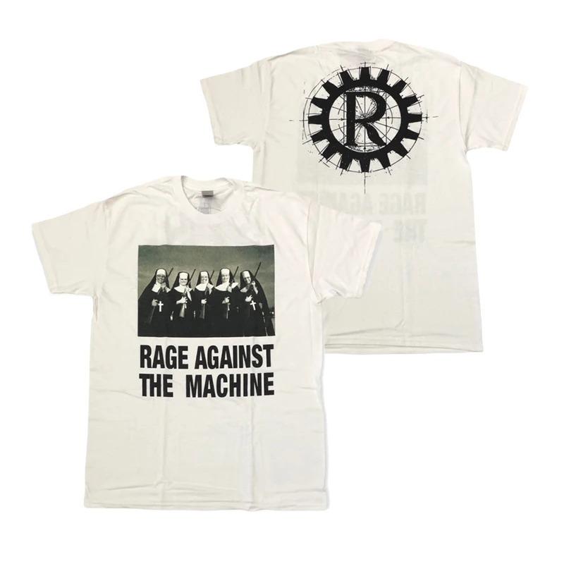 

Rage Against The Machine Монашки с пистолетами Графический принт с двух сторон Рок Металл Группа Уличная одежда Футболка 4XL