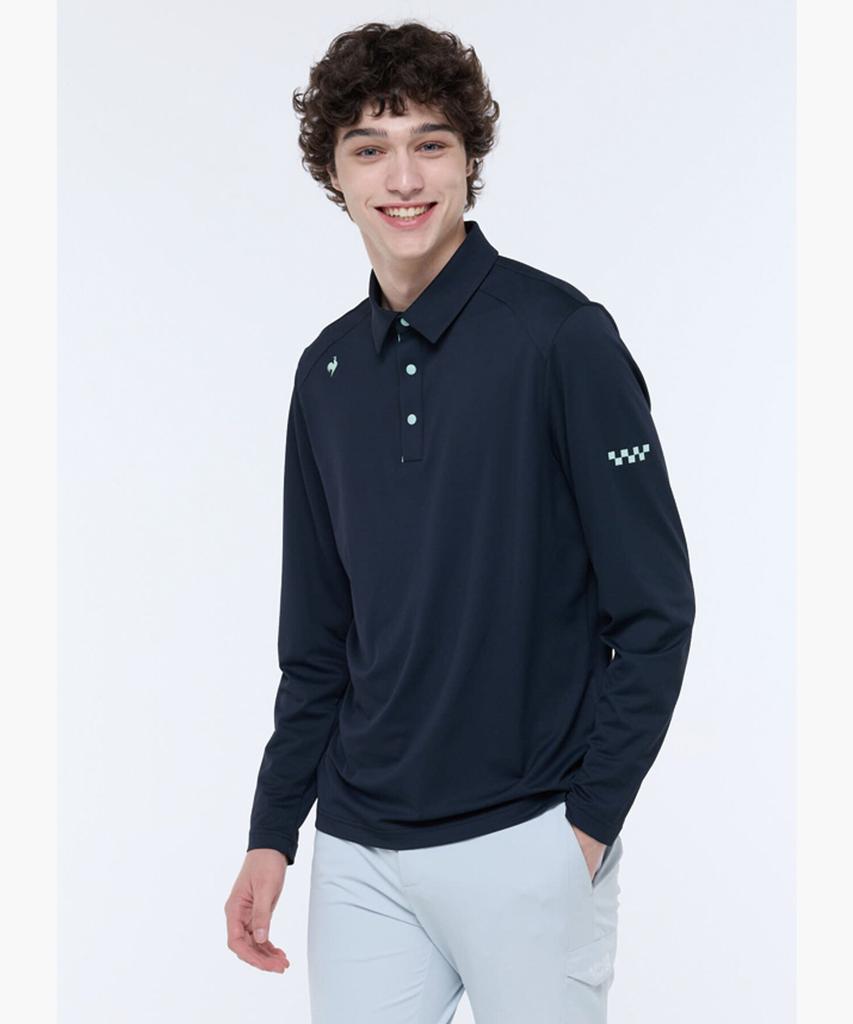 LECOQ GOLF Men'S Lettering Polo Long Sleeve T-Shirt (Gq321Mtl82)