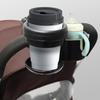 1 Piece Universal Tricycle Pram Phone Cup Holder Adjustable Black Baby Stroller Cup Holder 2-In-1 Twin Bottle Holder