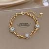 Greatera Blue-eyed Colored Rhinestone Inlaid Ball Bracelet for Women New Style 2026 Trendy Metal Stainless Steel Design Bangles