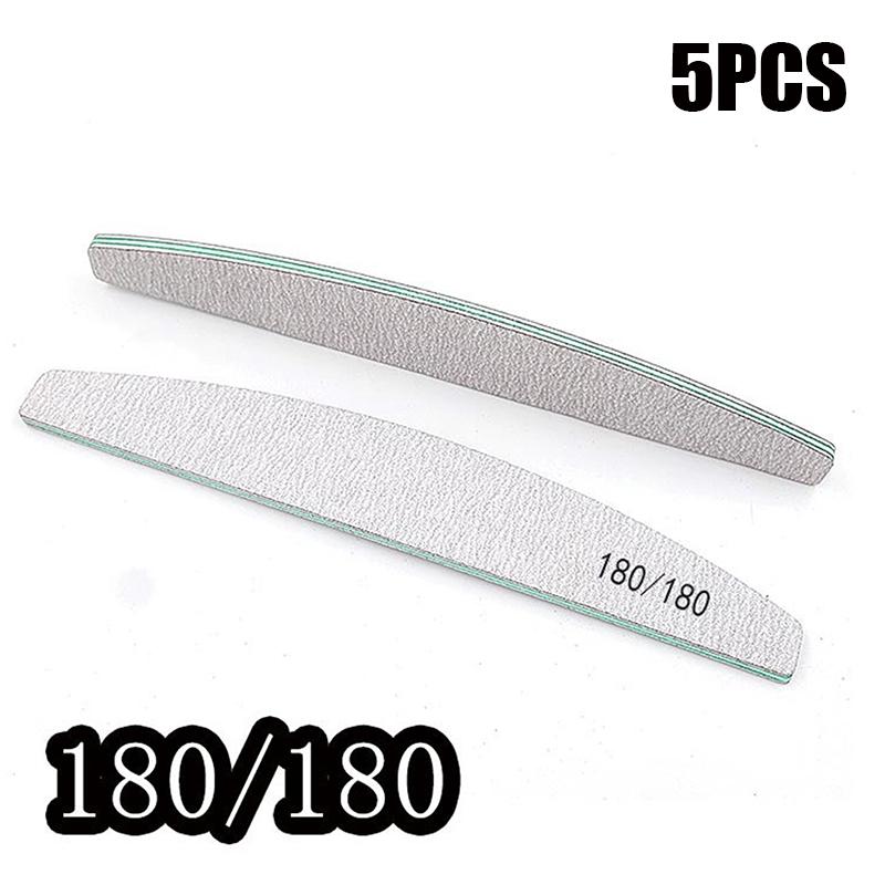 5Pcs Professional Nail File Buffer Polisher Accesorios Boat Polishing Sanding Buffing 80/100/150/180 /240 Manicure Care Tools