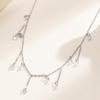 Collier à pampilles superposé avec Zircon Chaîne Argent Doré Pendentif Goutte d'eau Scintillante Bijoux Légers Hypoallergéniques pour Femmes
