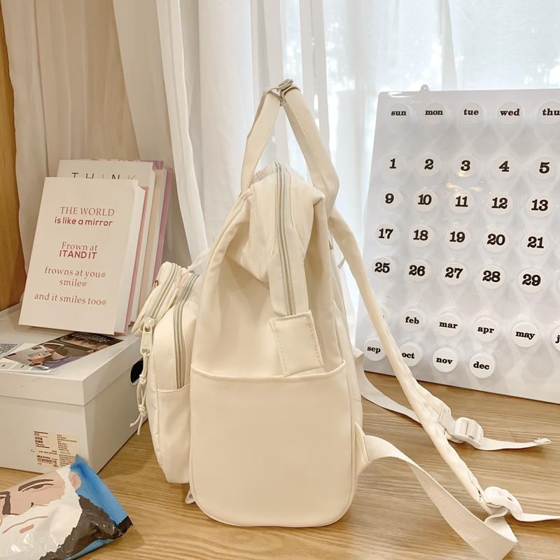 Solid Color Student School Bag Girls Backpack Student Travel Backpack