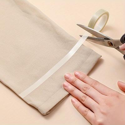 Doppelseitiges Klebeband für Saum für Stoff, 5m Rolle - Einfacher Nähfreier Saumstreifen, Weiß, Wasserdicht, Bügelfreies Hosen- & Kleidungs-Saumband