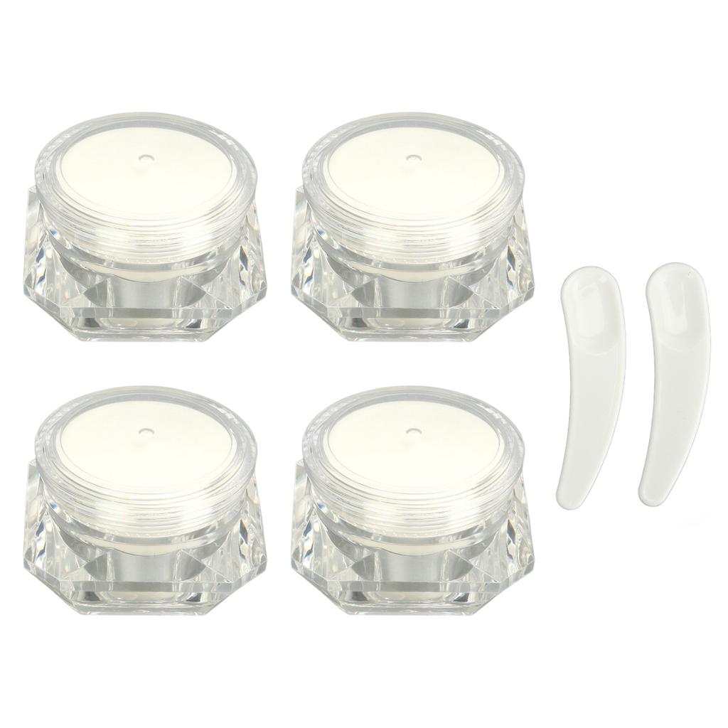 4 Stück Cremetiegel Diamant-Optik Kosmetik Nachfüllbare Flasche Outdoor Reise Camping Kunststoff Kompakter Make-up Leerbehälter