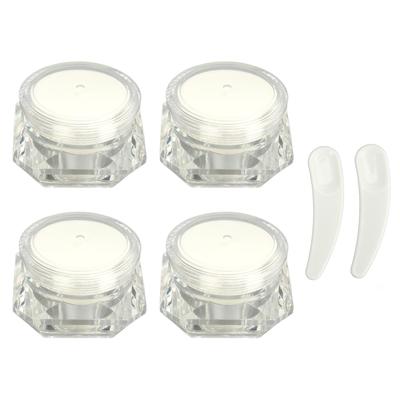4 Stück Cremetiegel Diamant-Optik Kosmetik Nachfüllbare Flasche Outdoor Reise Camping Kunststoff Kompakter Make-up Leerbehälter