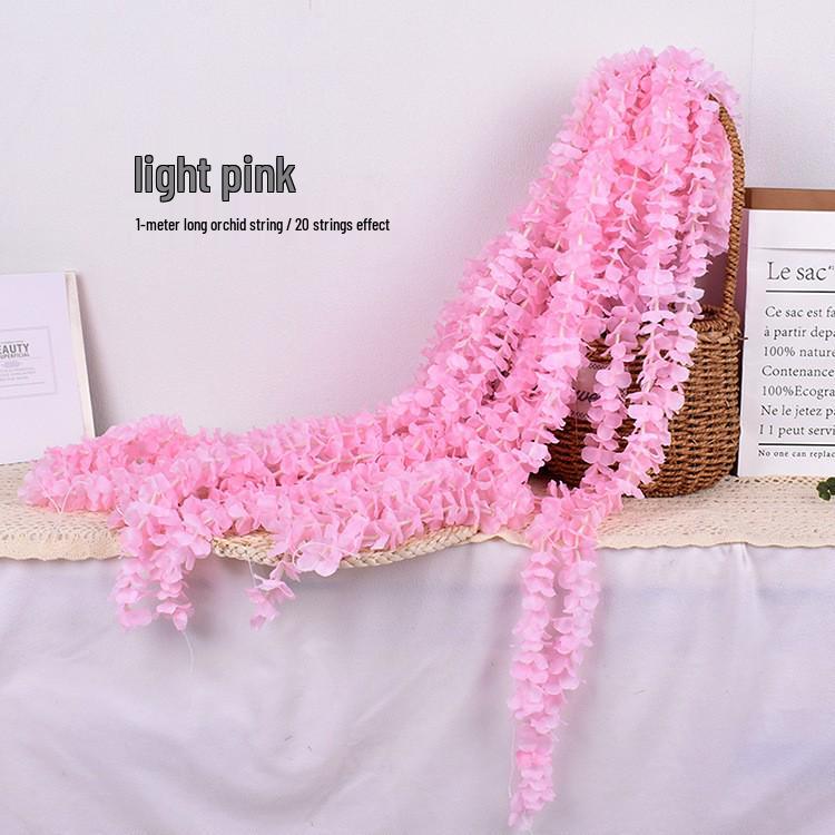 Orchid Hydrangea Silk Wedding Garland for Ceiling Decor