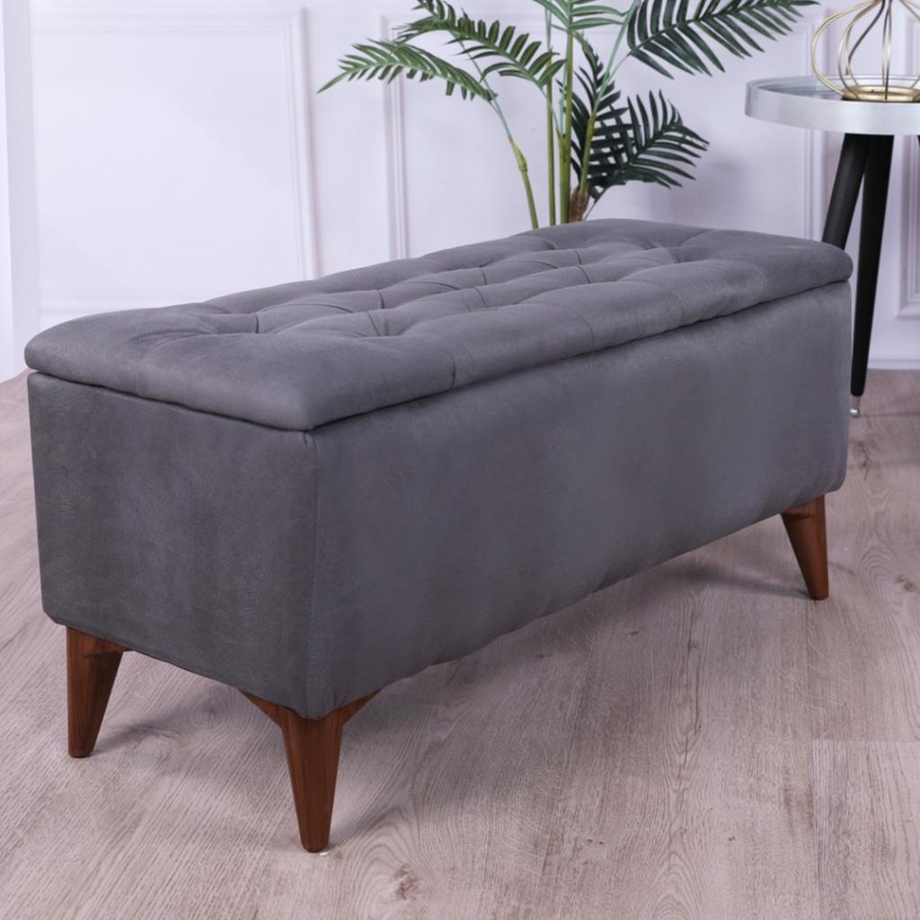 

Пуф для хранения Zümre, серая подножка для спальни, гостиная, вход