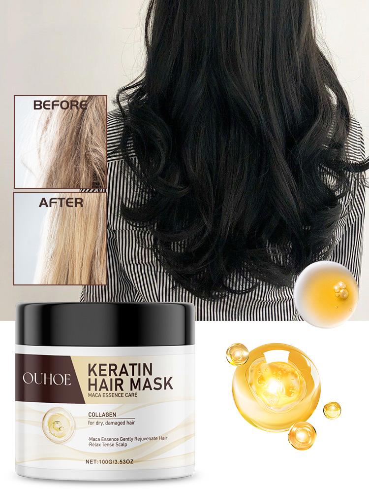 Collagen Hair Treatment Deep Repair Conditioning Argan Oil Collagen Hair Mask Essence Keratin Conditioner For Dry Damaged Hair