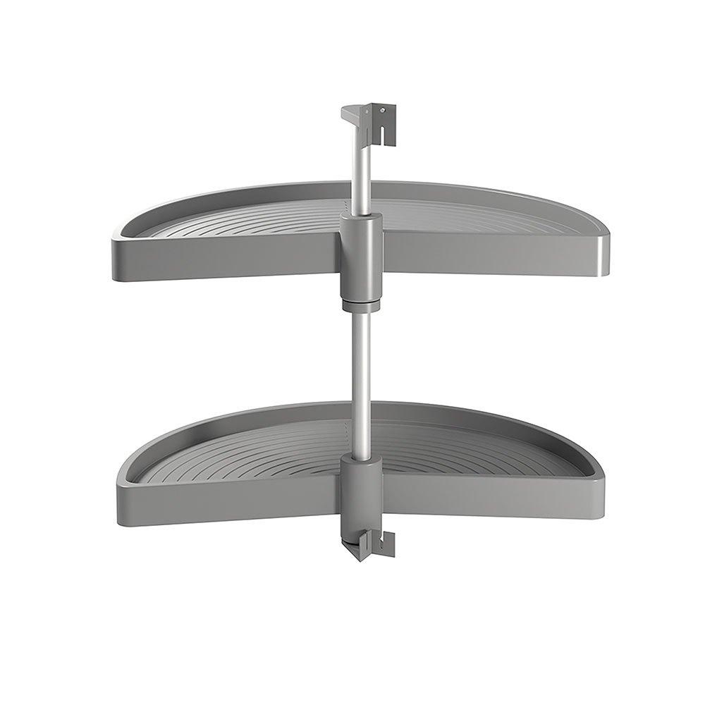 Emuca Set draaiende schalen voor keukenmeubels, 180Âº, unit 800 mm, Kunststof, Grijs