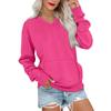 Women's Casual Fashion Solid Color V-Neck Long Sleeve Sweatshirt Lightweight Pullover With Pockets Warm Sweatshirt