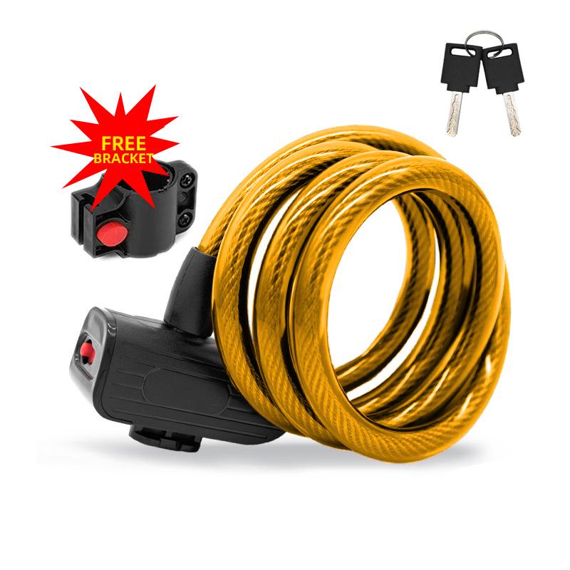 Five-Digit Combination Anti-Theft Steel Cable Lock for Bicycles and Helmets