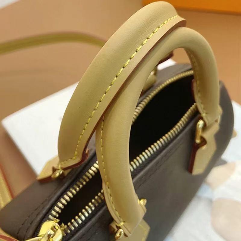 Κλασική Μονογράμ Speedy Crossbody Δερμάτινη Γυναικεία Τσάντα Boston Nano Pillow με Λογότυπο