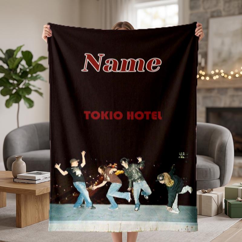 Tokio Hotel Custom Flannel Blankets Soft Warm Cozy Throws for Home Decor Holiday Gifts