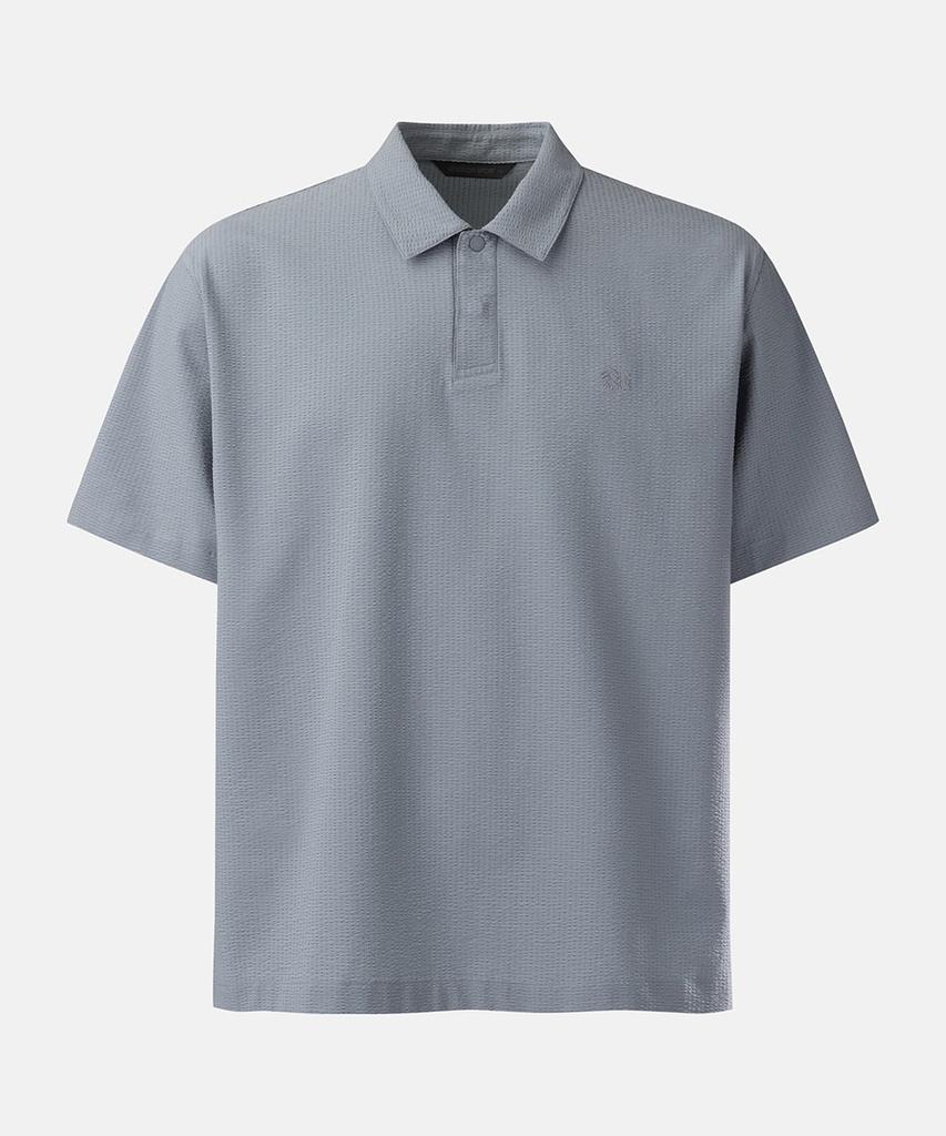 Koolongseupocheu Men'S Seersucker Polo Short Sleeve T-Shirt (Set-Up) Tltcm26561Bgy