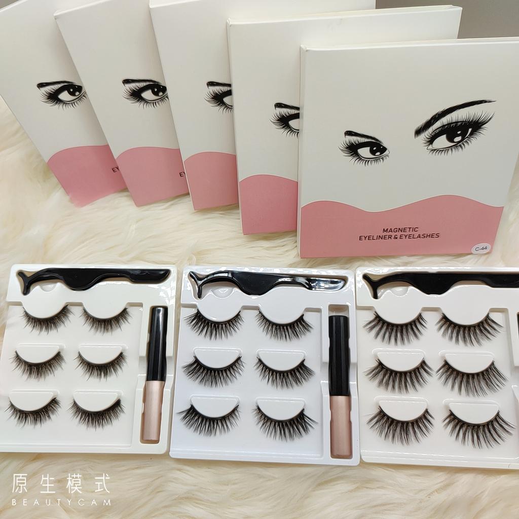 3D Magnetic Eyelashes 5 Magnets Mink or Synthetic Magnetic Lashes With Eyeliner Kit Private Label Packaging
