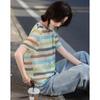 De Mana Women's Cloud Cotton Striped Short-Sleeve T-Shirt