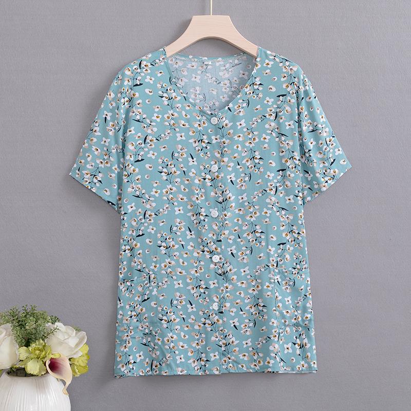 Summer Top Women Cardigan Thin Short Sleeve Plus Size Women's Blouse Summer Loose Vintage Clothes