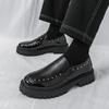 Men's New Leather Shoes Fashion Men's Foreign Trade Large Size Foot Loafers Platform Casual Shoes
