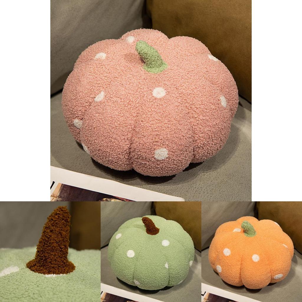 Nordic Style Plush Polka Dot Vegetable Shaped Cushion For Home Decoration