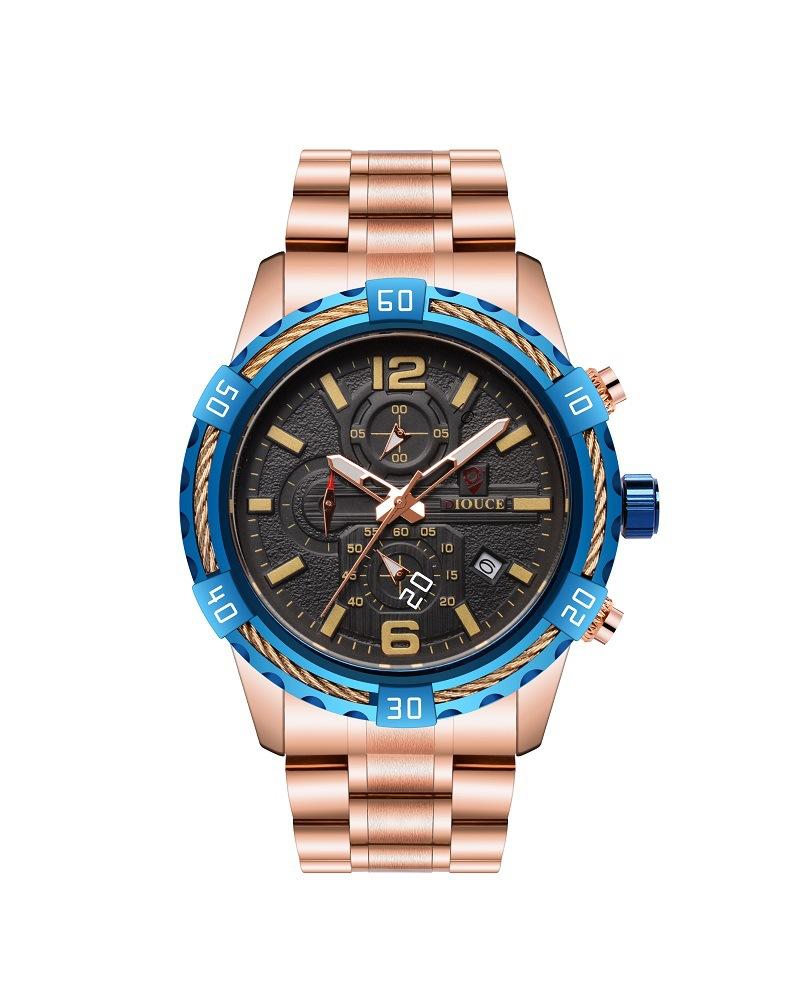 Promotional Diouce High Quality Six-Pin Multifunctional Watch Solid Steel Belt Business Large Dial