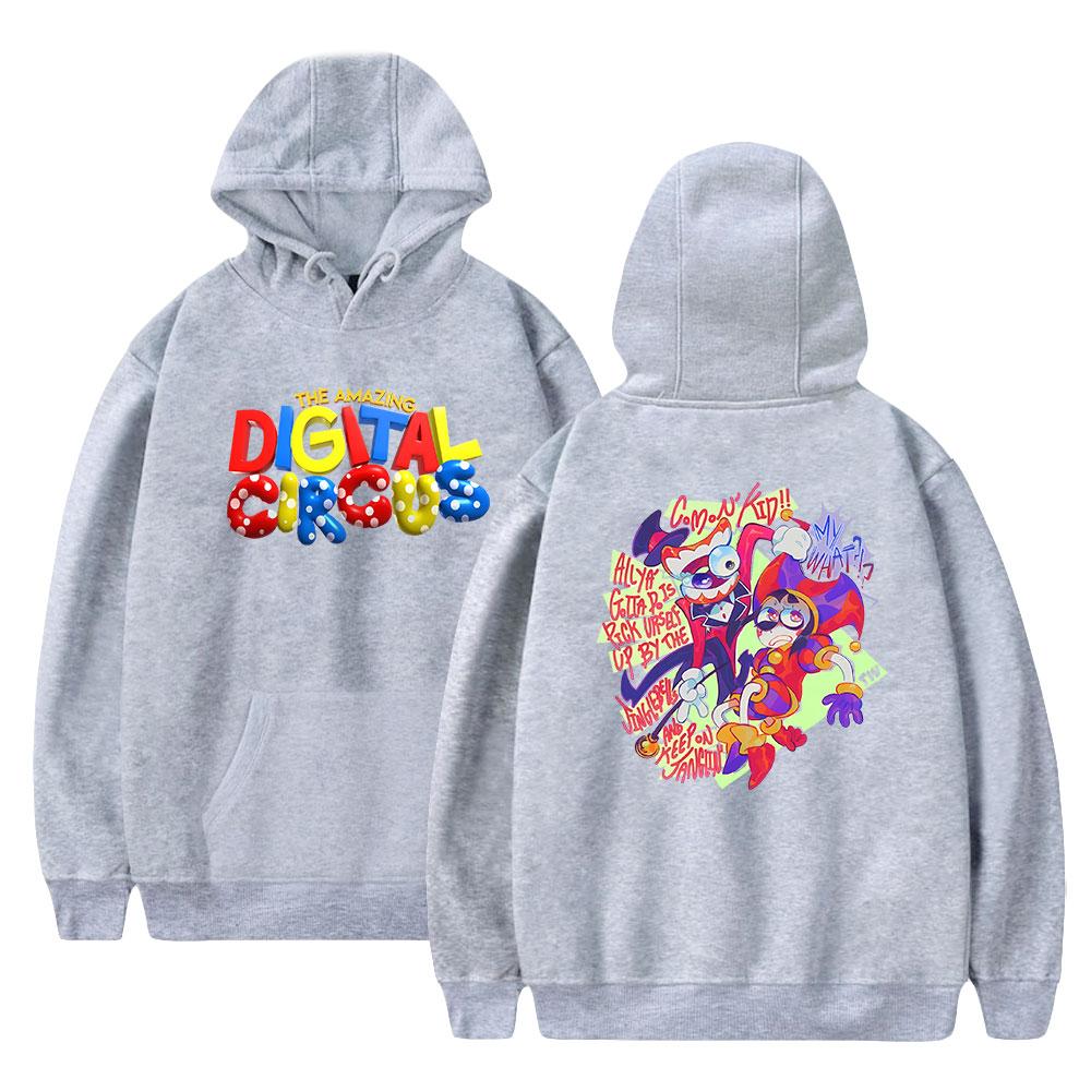 

Чоловіча жіноча толстовка The Amazing Digital Circus Graphic Hoodies Аніме Streetwear Harajuku Повсякденні пуловери з принтом і капюшоном XS сірий