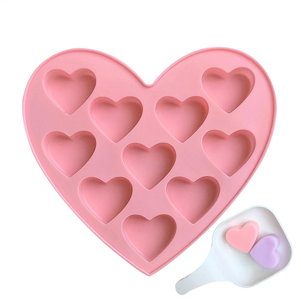 10 Compartment Heart Shape Silicone Mold DIY Small Love Cake Chocolate Ice Tray Baking Molds Home Holiday Decor