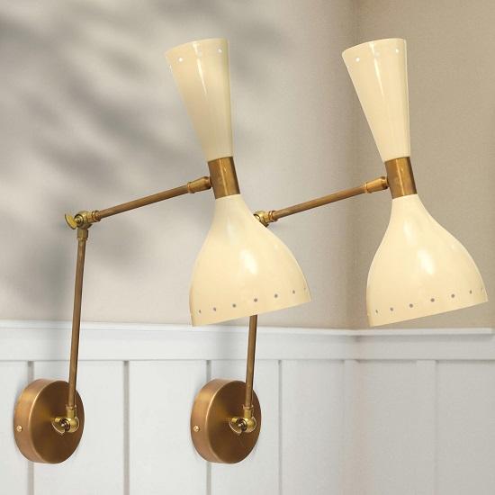 Brass Handcrafted Wall Lamp Bedside Magari Kitchen Light Study  Reading Fixed Wall Sconce Focus Elegant Night Timer