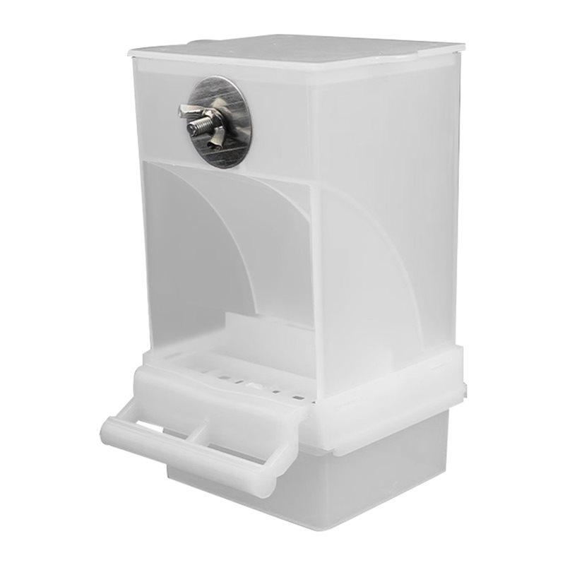 4X White Bird Feeders Automatic Parrot Feeder Drinker Seed Food Container Cage For Small And Medium Parakeets