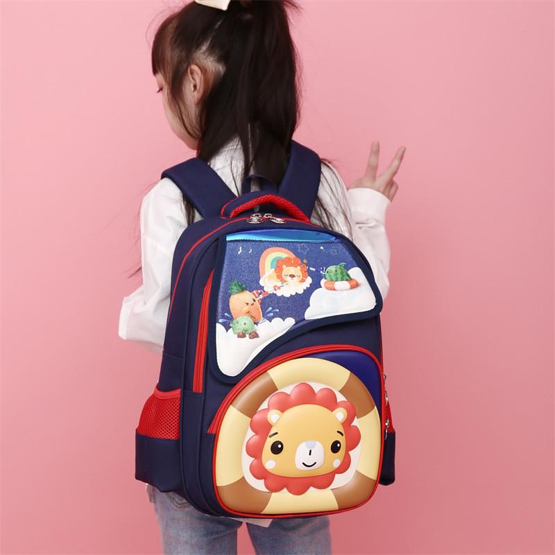 Cute Cartoon Animal Pattern Oxford Fabric School Backpack For Boys And Girls In Grades 1-6 With Breathable Load-reducing Features