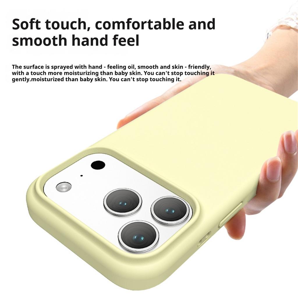 Soft Touch Liquid Silicone Case for iPhone 17 Series - Anti-Scratch Protective Cover with Colorful Flowing Light & AI Button