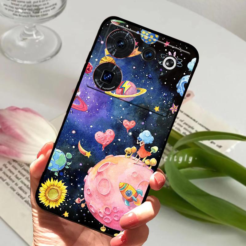 Case For ZTE Nubia Z50 Ultra Case Soft Print Silicone TPU Black Bumper Cover For ZTE Nubia Z60 Ultra Phone Back Coque z50Ultra