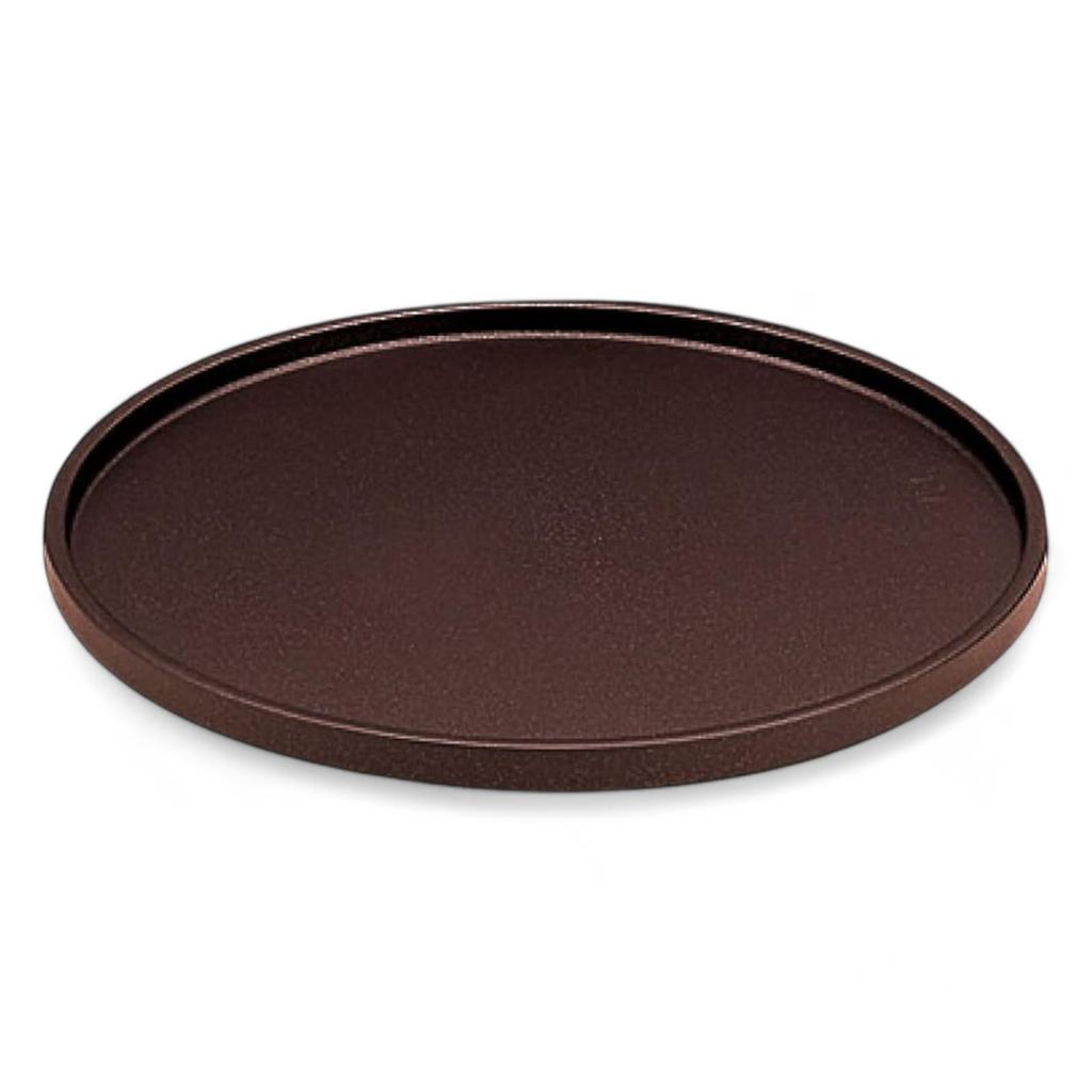 DX0 Round Tray Meta Fugen Lacquerware Made in Japan J-kitchens (Tray) Brown, Lacquer, Non-Slip, 30cm, (ABS Resin),