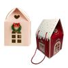 Christmas Cottage Gift Box Cookie Container Multifunctional Christmas Decor Ornament Treat Box for Festival Present Packaging