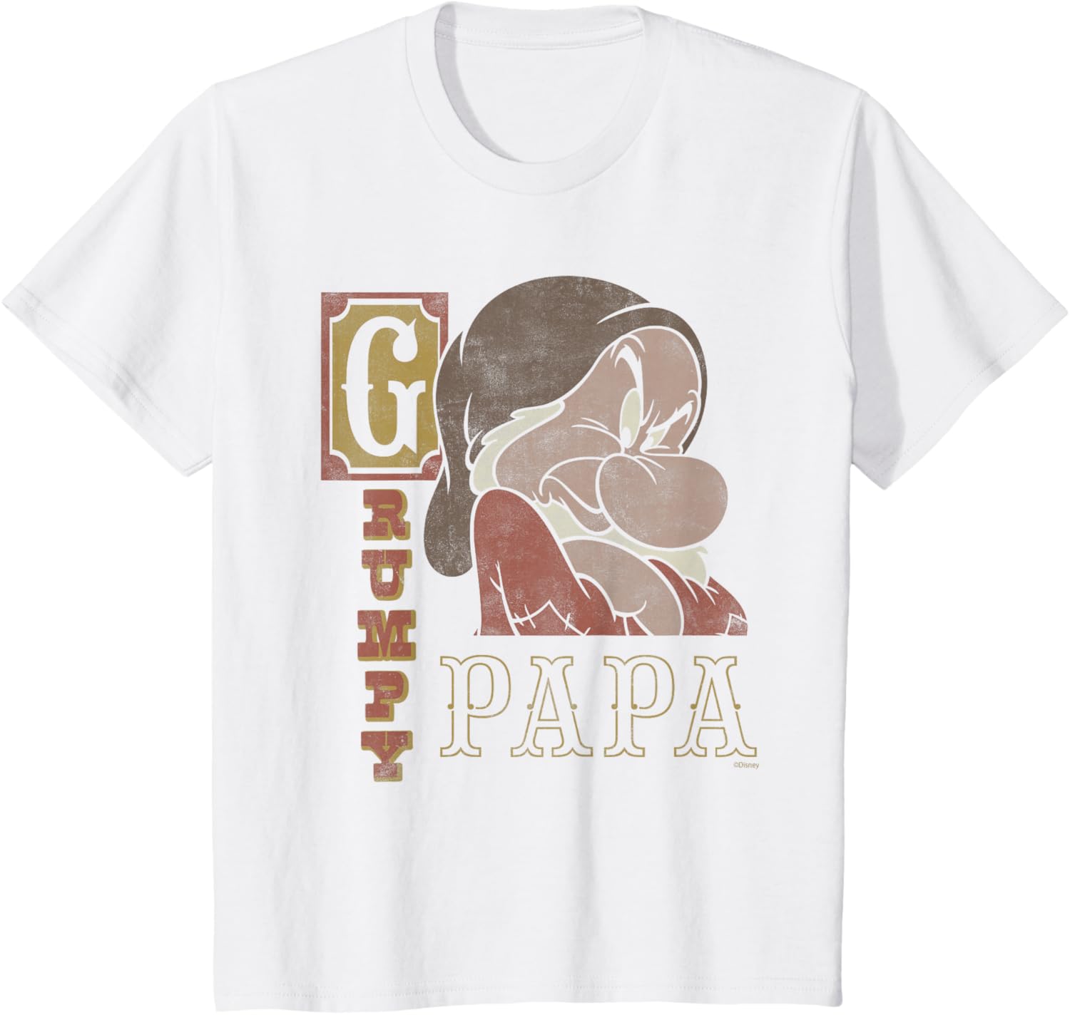 Disney Sneeuwwitje en de Zeven Dwergen Mopperkont Papa T-shirt L wit