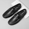 Men Shoes Fashion Loafers Men Genuine Leather Retro Drive Comfy Classic Casual Boat Shoes Leisure Walking Flats Black Moccasins