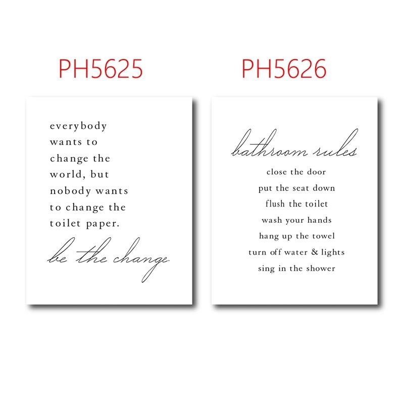 Badezimmer-Zitat auf Leinwand, Poster und Drucke, Wandbilder, modernes lustiges Badezimmer-Zeichen, Kunstmalerei, Badezimmer-Wandkunst, Dekor, kein Rahmen