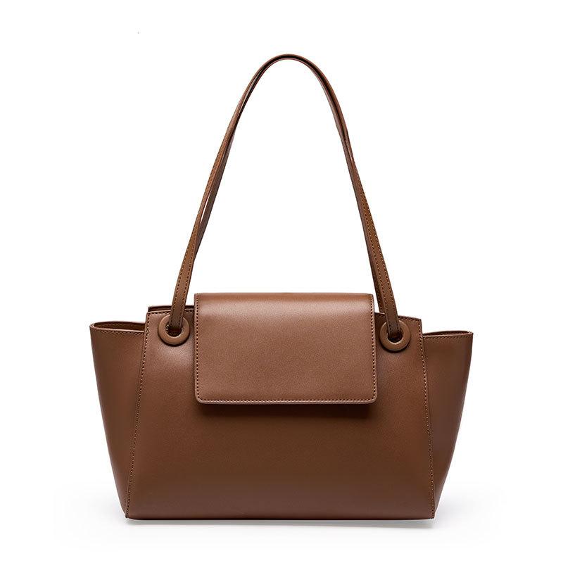 Spring and summer new tote bag women's leather simple commuting large-capacity wing bag shoulder handbag