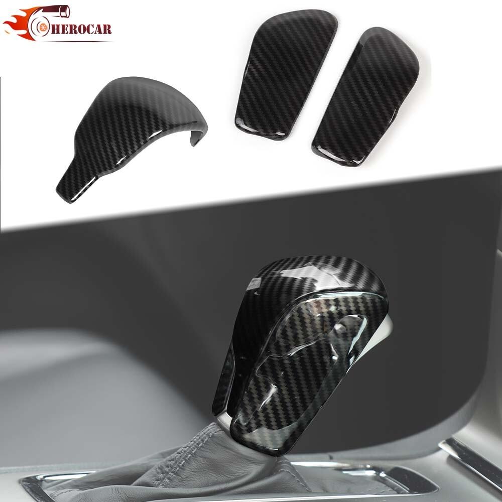 3PCS Carbon Fiber Inner Gear Shift Knob Decor Cover For Jeep Grand Cherokee 17+