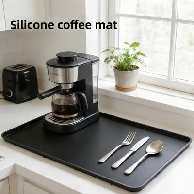 Tappetino per caffè in silicone da banco antiscivolo isolante vassoio scolapiatti fondo asciugatura tazza da caffè