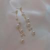 925 Sterling Silver Pearl Tassel Earrings - Trendy Korean Style Women's Ear Drops