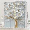 2pcs -Life Tree Floral Printed Curtains Are Suitable for Home Decoration In Bedrooms and Living Rooms