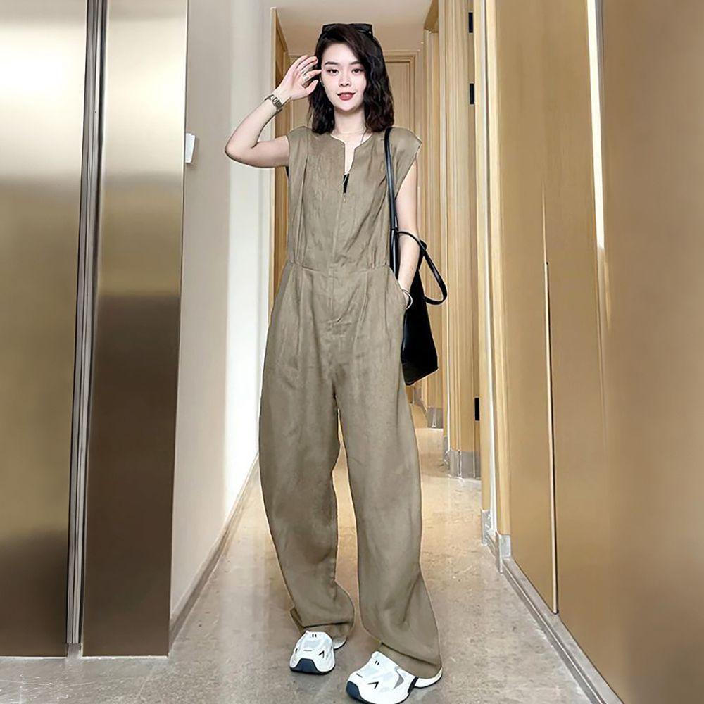 Korean Sleeveless Zipper Jumpsuit: Summer Fashion Casual Versatile Trend S