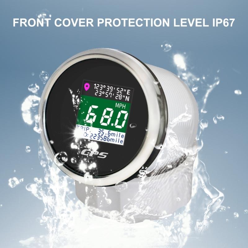 Digital Map Speed Gauges 52mm Display Real Time Navigation Data Trip Odometer Digital Speed Meter for Car Boat Motorcycle