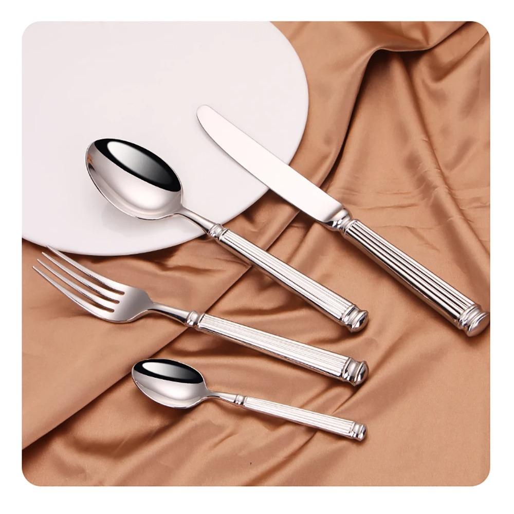 12/16/20-teiliges Silbergeschirr-Set, Edelstahl-Besteck, elegantes Geschirr, Vintage-Messer, Löffel, Gabel-Set, Küchenutensilien
